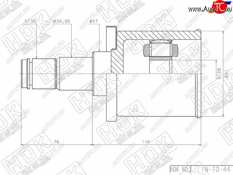 16 899 р. Шрус внутренний LHRH TOYOTA FORTUNER GGN155165GUN15#HILUX GGN1## 1GDFTV 16- HDK IN-TO-44  с доставкой в г. Керчь