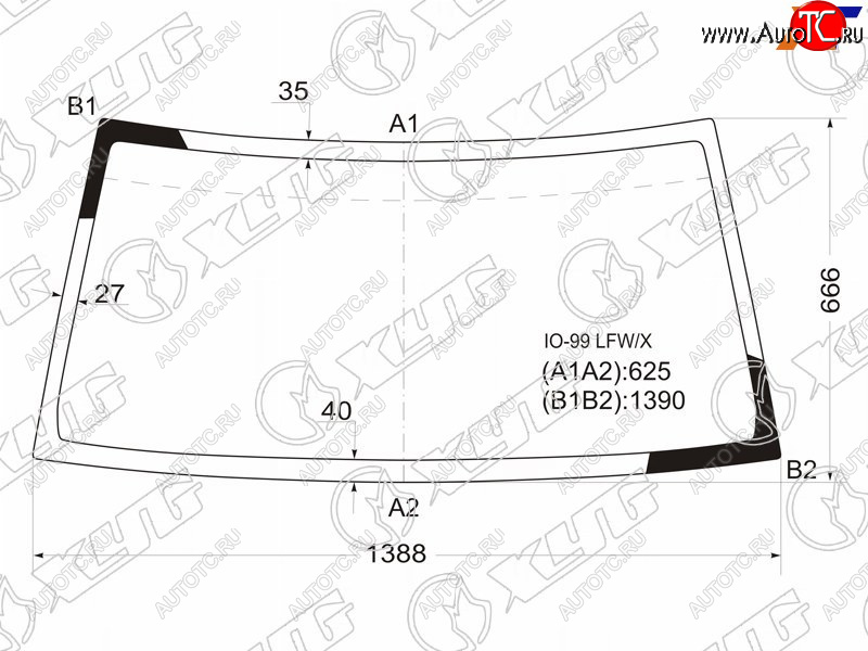 4 199 р. Стекло лобовое Mitsubishi Pajero iO 98-07  Pajero Pinin 98-05 XYG IO-99 LFW/X  с доставкой в г. Керчь