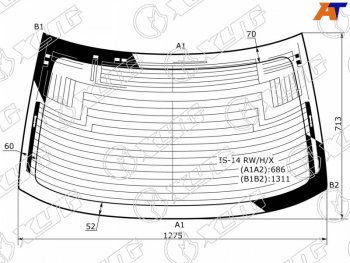 Стекло заднее (Цвет зеленый Обогрев Антенна) Lexus IS 13-20 XYG IS-14 RW/H/X