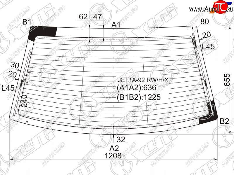 4 999 р. Стекло заднее (Цвет зеленый Обогрев Антенна) Volkswagen Jetta 91-98  Vento 92-95 XYG JETTA-92 RW/H/X  с доставкой в г. Керчь