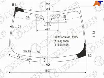 8 899 р. Стекло лобовое Citroen Jumpy 07-17  Fiat Scudo 07-16  Peugeot Expert 07-17 XYG JUMPY-09-VC LFW/X  с доставкой в г. Керчь. Увеличить фотографию 1