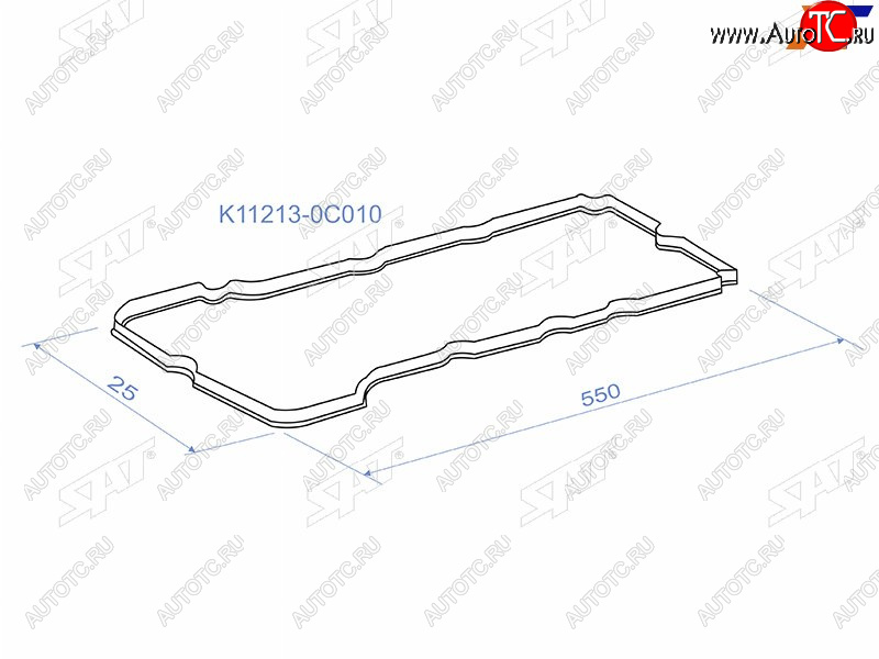 299 р. Прокладка клапанной крышки TOYOTA HIACE TRH2## 05-HILUX TGN15 05-FORTUNER TGN5161 05- SAT K11213-0C010  с доставкой в г. Керчь