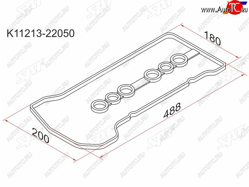 228 р. Прокладка клапанной крышки TY 1ZZ-FE, 00- SAT K11213-22050  с доставкой в г. Керчь