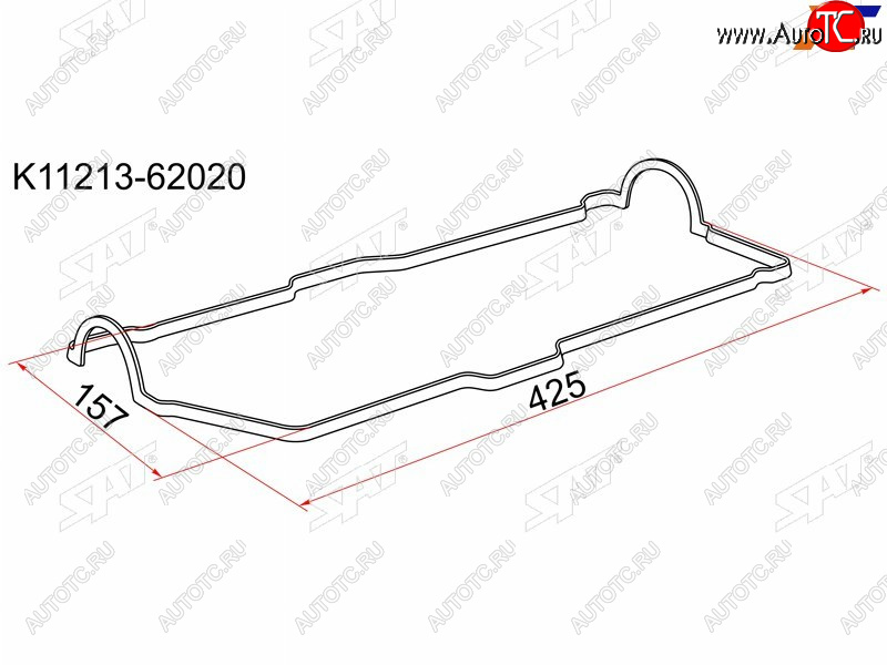 248 р. Прокладка клапанной крышки TY 3-4VZ-FE, 5VZ-FE, LH=RH SAT K11213-62020  с доставкой в г. Керчь