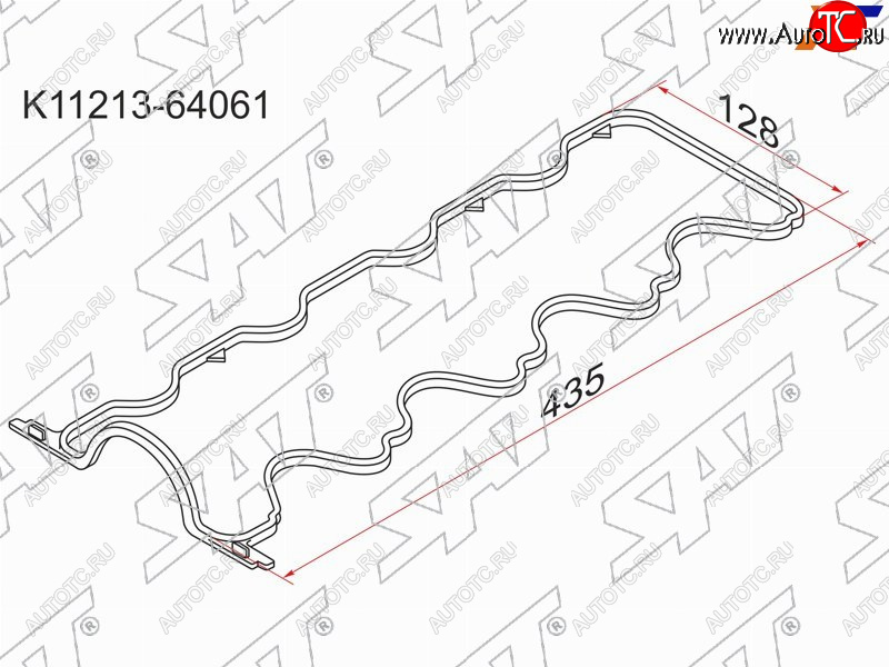 259 р. Прокладка клапанной крышки TY 2-3C# 93-, без отверстий под болты SAT K11213-64061  с доставкой в г. Керчь
