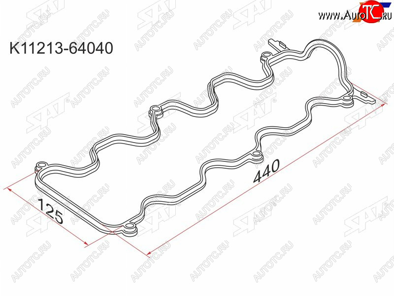 211 р. Прокладка клапанной крышки TY 1-2C# -93 SAT K11213-64040  с доставкой в г. Керчь