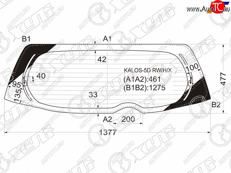 10 999 р. Стекло заднее (Цвет зеленый Обогрев) Chevrolet Aveo 02-11  Kalos 03-08  Daewoo Gentra 05-11  Kal XYG KALOS-5D RW/H/X  с доставкой в г. Керчь