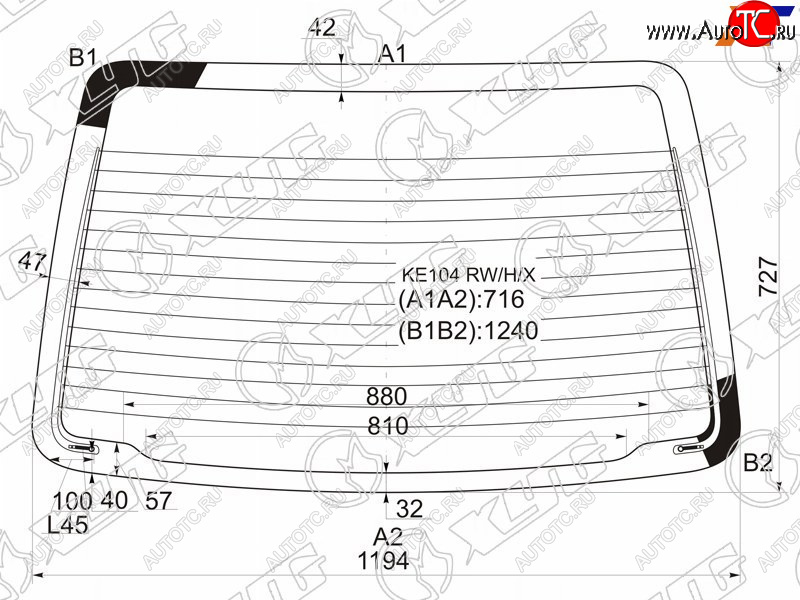 8 749 р. Стекло заднее (Цвет зеленый Обогрев) Toyota Corolla (E100) 91-02  Corolla FX 92-95 XYG KE104 RW/H/X  с доставкой в г. Керчь