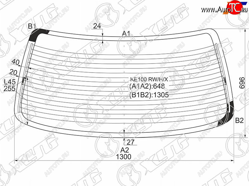 7 999 р. Стекло заднее (Цвет зеленый Обогрев 4D SED) Toyota Corolla (E100) 91-02 XYG KE100 RW/H/X  с доставкой в г. Керчь
