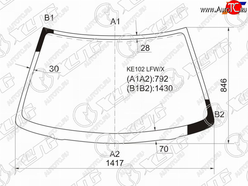 8 649 р. Стекло лобовое Toyota Corolla Levin 91-95  Sprinter Trueno 91-95 XYG KE102 LFW/X  с доставкой в г. Керчь