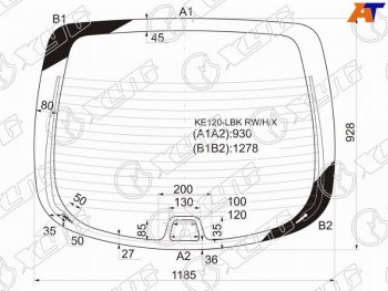 10 499 р. Стекло заднее (Цвет зеленый Обогрев) Toyota Corolla (E110) 95-01 XYG KE120-LBK RW/H/X  с доставкой в г. Керчь. Увеличить фотографию 1