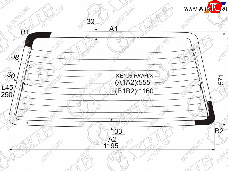 7 999 р. Стекло заднее (Цвет зеленый Обогрев 5D WGN) Toyota Corolla (E100) 91-02  Sprinter 93-02 XYG KE106 RW/H/X  с доставкой в г. Керчь