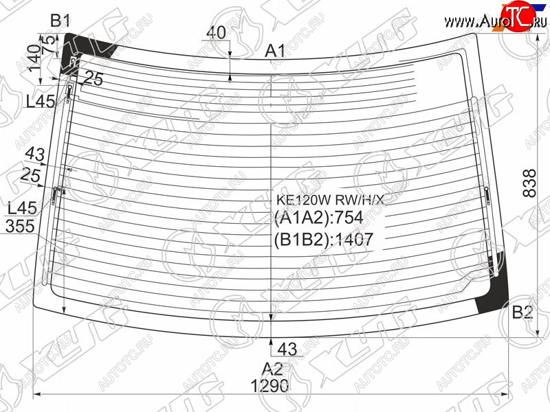 6 749 р. Стекло заднее (Цвет зеленый Обогрев Антенна 4D SED) Toyota Corolla (E120) 00-07  Corolla JPN (E1 XYG KE120W RW/H/X  с доставкой в г. Керчь