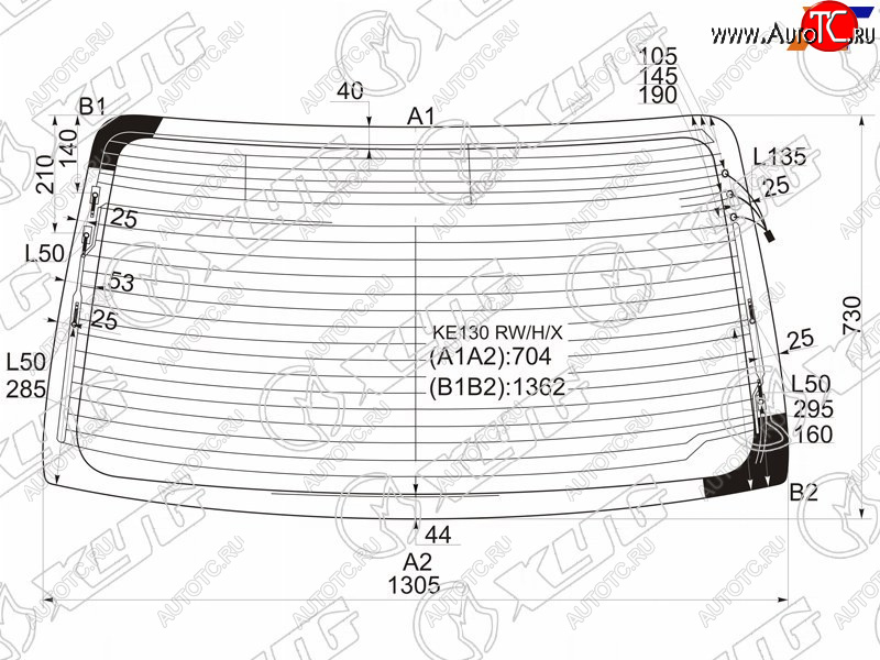 7 999 р. Стекло заднее (Цвет зеленый Обогрев Антенна) Toyota Corolla Axio (E140) 06-12  Corolla USA (E150) XYG KE130 RW/H/X  с доставкой в г. Керчь