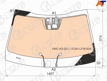 21 099 р. Стекло лобовое (Обогрев полный Датчик дождя) Kia K5 19- XYG KMC-K5-20-L-VCSH LFW/W/X  с доставкой в г. Керчь. Увеличить фотографию 1