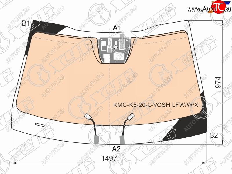 21 099 р. Стекло лобовое (Обогрев полный Датчик дождя) Kia K5 19- XYG KMC-K5-20-L-VCSH LFW/W/X  с доставкой в г. Керчь