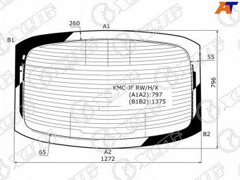 Стекло заднее (Цвет зеленый Обогрев Антенна) Kia Optima 16-21 XYG KMC-JF RW/H/X