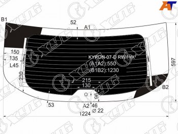 Стекло заднее затемненное с обогревом SSANGYONG KYRON 07-16                                          XYG KYRON-07-D RW/H/X