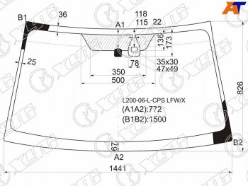 5 999 р. Стекло лобовое (Датчик дождя) Mitsubishi L200 07-16  Pajero Sport 08-17  Triton 06-11 XYG L200-06-L-CPS LFW/X  с доставкой в г. Керчь. Увеличить фотографию 1