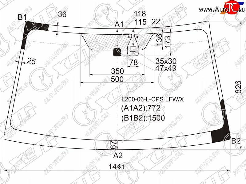 5 999 р. Стекло лобовое (Датчик дождя) Mitsubishi L200 07-16  Pajero Sport 08-17  Triton 06-11 XYG L200-06-L-CPS LFW/X  с доставкой в г. Керчь
