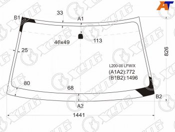 4 799 р. Стекло лобовое Mitsubishi L200 07-16  Pajero Sport 08-17  Triton 06-11 XYG L200-06 LFW/X  с доставкой в г. Керчь. Увеличить фотографию 1