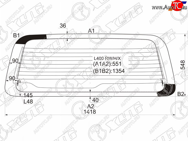 7 599 р. Стекло заднее (Цвет зеленый Обогрев) Mitsubishi Delica 94-07  L400 94-06  Space Gear 94-07 XYG L400 RW/H/X  с доставкой в г. Керчь