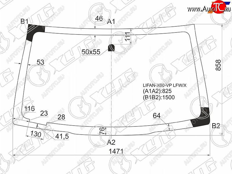 5 199 р. Стекло лобовое Lifan X60 12-22 XYG LIFAN-X60-VP LFW/X  с доставкой в г. Керчь