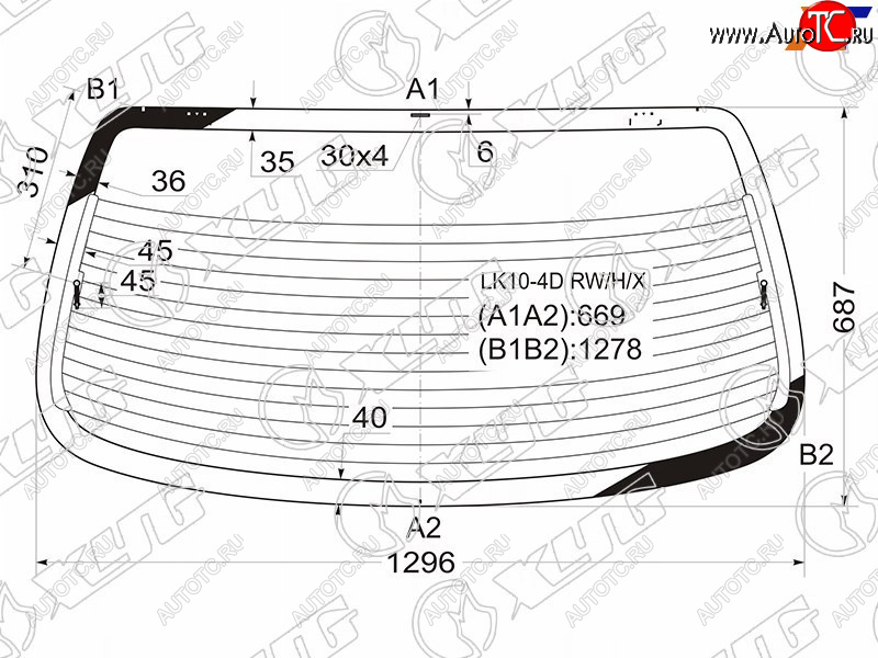 7 849 р. Стекло заднее (Цвет зеленый Обогрев) Toyota Echo 99-05  Platz 99-05 XYG LK10-4D RW/H/X  с доставкой в г. Керчь