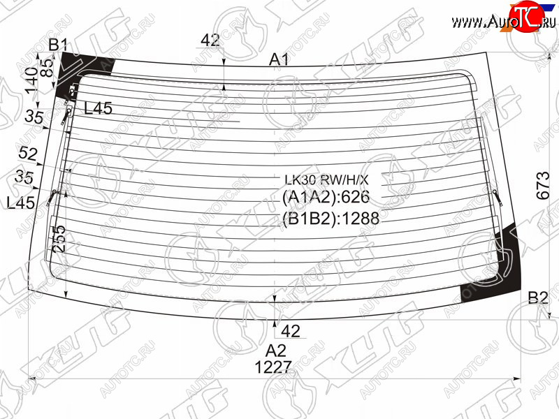 8 799 р. Стекло заднее (Цвет зеленый Обогрев Антенна) Toyota Belta 05-12  Vios 07-13  Yaris 05-13 XYG LK30 RW/H/X  с доставкой в г. Керчь