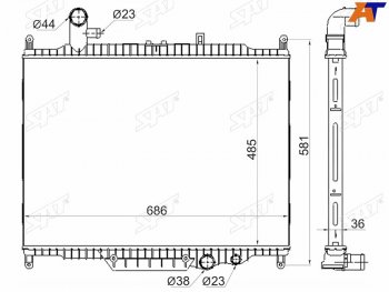 12 449 р. Радиатор охлаждающей жидкости SAT   Land Rover Discovery  4 L319 (2009-2016)  с доставкой в г. Керчь. Увеличить фотографию 2