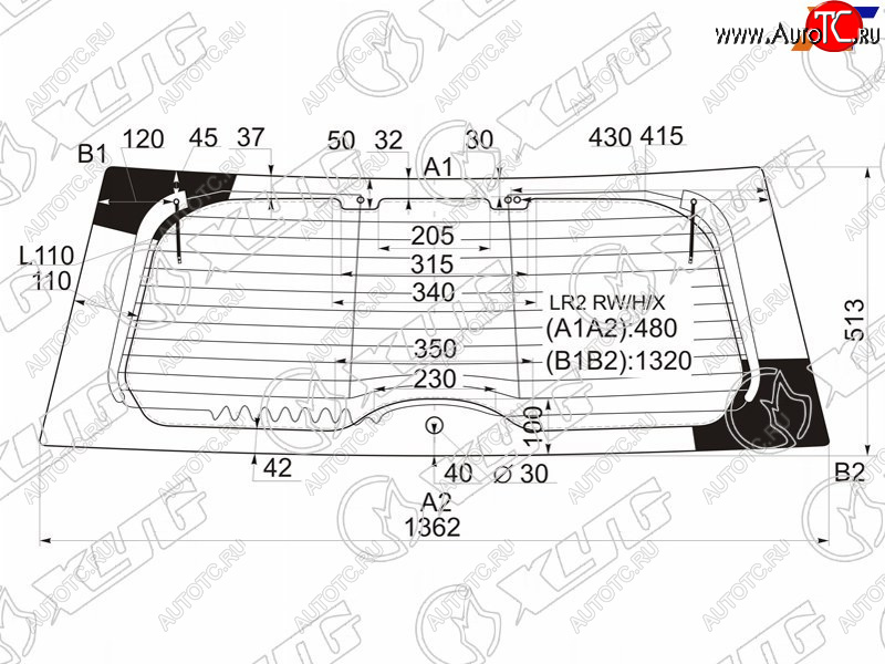 11 249 р. Стекло заднее (Цвет зеленый Обогрев Антенна) Land Rover Freelander 06-14 XYG LR2 RW/H/X  с доставкой в г. Керчь