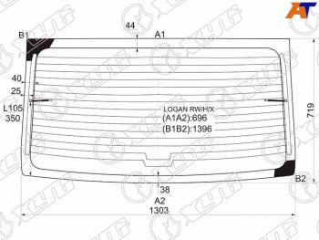 Стекло заднее (Цвет зеленый Обогрев) Renault Logan 04-16  Dacia Logan 04-08 XYG LOGAN RW/H/X