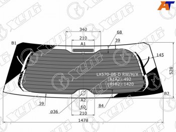 Стекло заднее (Затемненное Обогрев) Lexus LX 07-15 XYG LX570-08-D RW/H/X