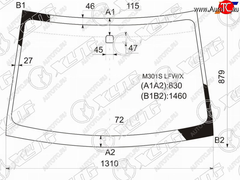 4 999 р. Стекло лобовое Toyota Passo 04-10  Daihatsu Boon 04-10  Sirion 05-13  Subaru Justy 07-11 XYG M301S LFW/X  с доставкой в г. Керчь