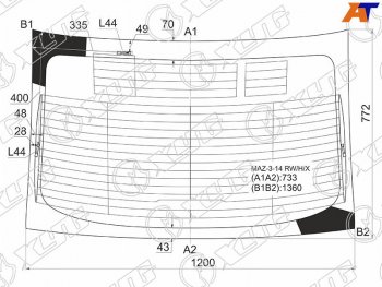 Стекло заднее (Цвет зеленый Обогрев Антенна 4D SED) Mazda 3 13-19  Axela 13-19 XYG MAZ-3-14 RW/H/X