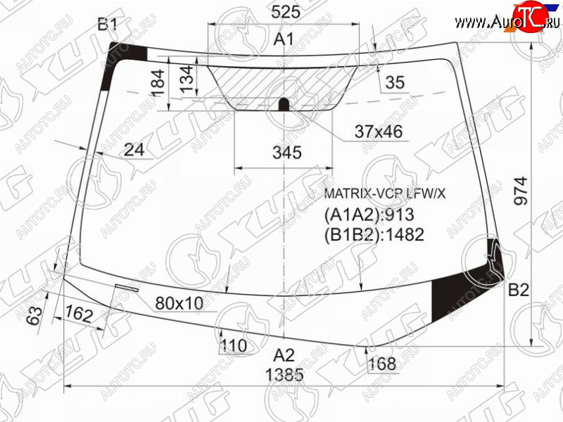 8 649 р. Стекло лобовое Pontiac Vibe 08-10  Toyota Matrix 08-13 XYG MATRIX-VCP LFW/X  с доставкой в г. Керчь