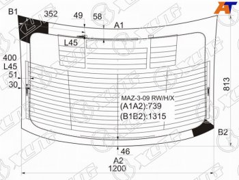 Стекло заднее (Цвет зеленый Обогрев Антенна 4D SED) Mazda 3 08-13  Axela 09-13 XYG MAZ-3-09 RW/H/X