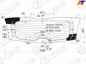 8 499 р. Стекло заднее (Цвет зеленый Обогрев) Mazda 5 04-11  Premacy 05-10 XYG MAZDA-5 RW/H/X  с доставкой в г. Керчь. Увеличить фотографию 1
