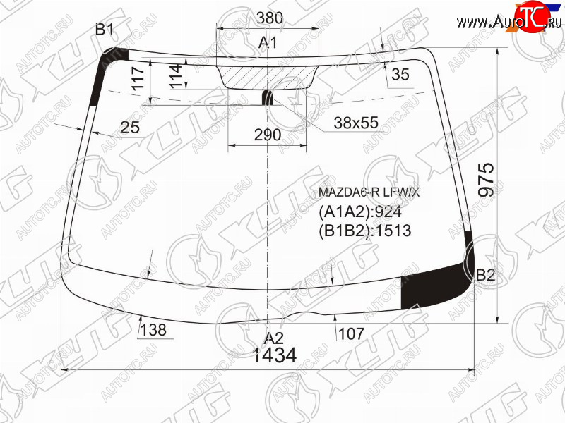 8 899 р. Стекло лобовое Mazda Atenza 02-07 XYG MAZDA6-R LFW/X  с доставкой в г. Керчь