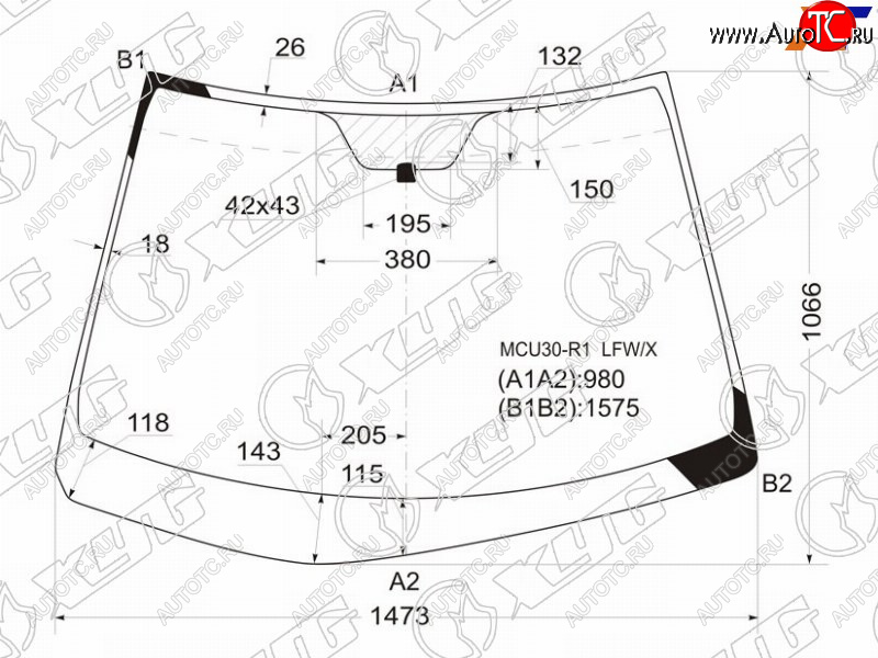9 999 р. Стекло лобовое Toyota Harrier (XU30) 03-13  Lexus RX 03-09 XYG MCU30-R1 LFW/X  с доставкой в г. Керчь