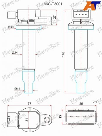 Катушка зажигания TOYOTAPLATZPRIUSVITZYARIS 99- 1SZ1-2NZ-FE 99- NEW ERA MIC-T3001