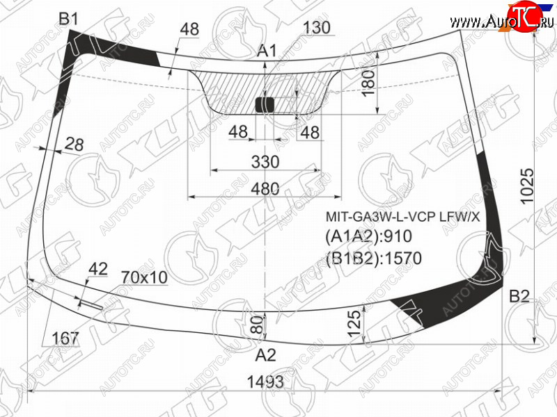 6 249 р. Стекло лобовое Mitsubishi ASX 10-  Citroen C4 Aircross 12-16  Peugeot 4008 12-15 XYG MIT-GA3W-L-VCP LFW/X  с доставкой в г. Керчь