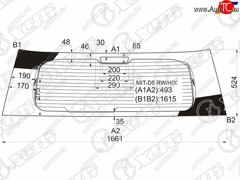 11 849 р. Стекло заднее (Цвет зеленый Обогрев) Mitsubishi Delica D:5 07- XYG MIT-D5 RW/H/X  с доставкой в г. Керчь
