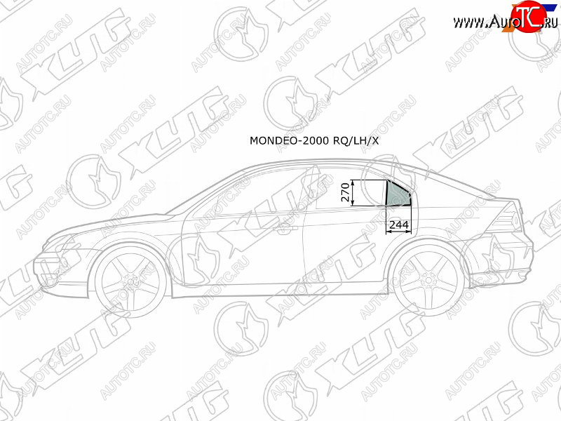 1 299 р. Стекло форточки (Сзади Слева Цвет зеленый) Ford Mondeo 00-07 XYG MONDEO-2000 RQ/LH/X  с доставкой в г. Керчь