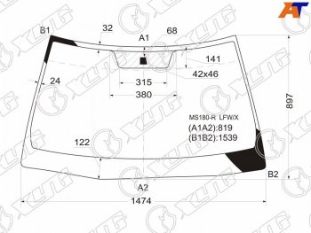 7 999 р. Стекло лобовое Toyota Crown 03-08 XYG MS180-R LFW/X  с доставкой в г. Керчь. Увеличить фотографию 1
