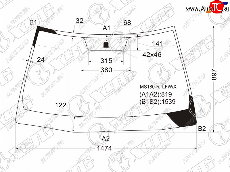 7 999 р. Стекло лобовое Toyota Crown 03-08 XYG MS180-R LFW/X  с доставкой в г. Керчь