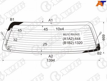 7 999 р. Стекло заднее (Цвет зеленый Обогрев) Toyota Highlander 00-07  Kluger V 00-07 XYG MU10 RW/H/X  с доставкой в г. Керчь. Увеличить фотографию 1