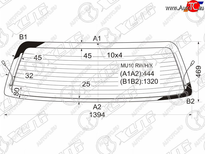 7 999 р. Стекло заднее (Цвет зеленый Обогрев) Toyota Highlander 00-07  Kluger V 00-07 XYG MU10 RW/H/X  с доставкой в г. Керчь