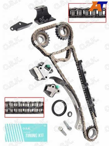 25 749 р. Комплект для замены цепи ГРМ NISSAN KA24DE 98- (двухрядная цепь распредвала) OSK N124X  с доставкой в г. Керчь. Увеличить фотографию 1