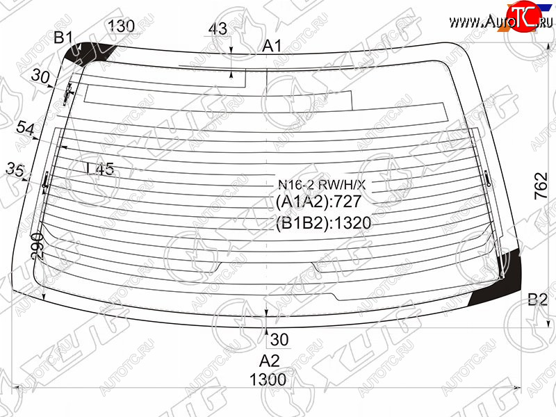 8 449 р. Стекло заднее (Цвет зеленый Обогрев Антенна) Nissan Almera 00-06  Almera Classic 06-12  Bluebird XYG N16-2 RW/H/X  с доставкой в г. Керчь